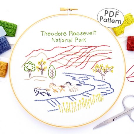 Theodore Roosevelt National Park Hand Embroidery Pattern