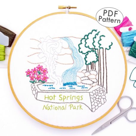 Hot Springs National Park Hand Embroidery Pattern