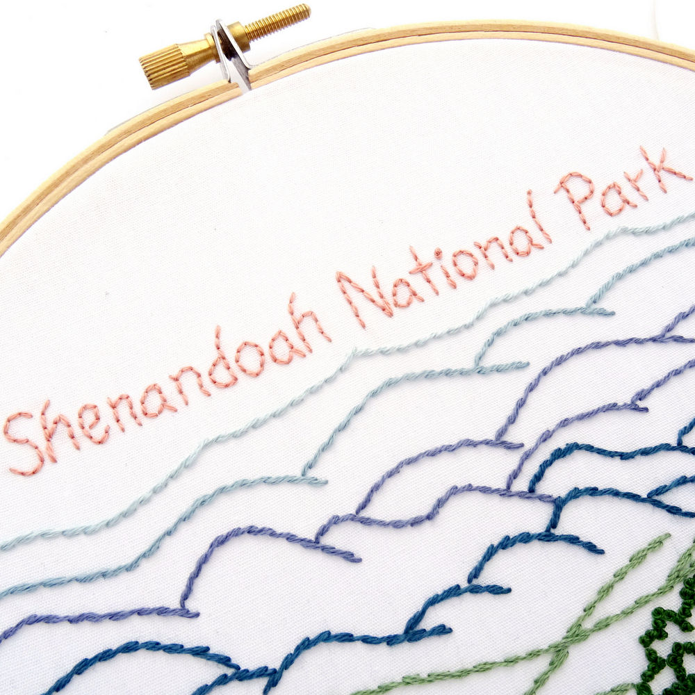 Shenandoah National Park Hand Embroidery Pattern