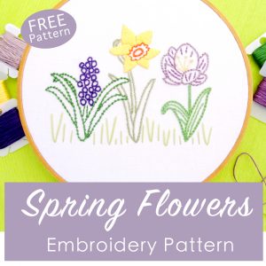 Free Spring Flowers Embroidery Pattern