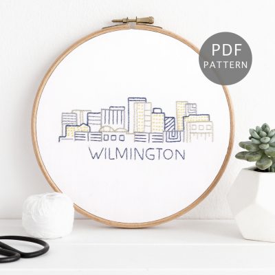 Wilmington City Skyline Hand Embroidery Pattern