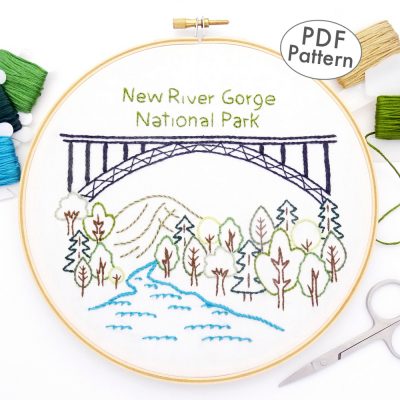 New River Gorge National Park Hand Embroidery Pattern