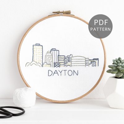 Dayton City Skyline Hand Embroidery Pattern