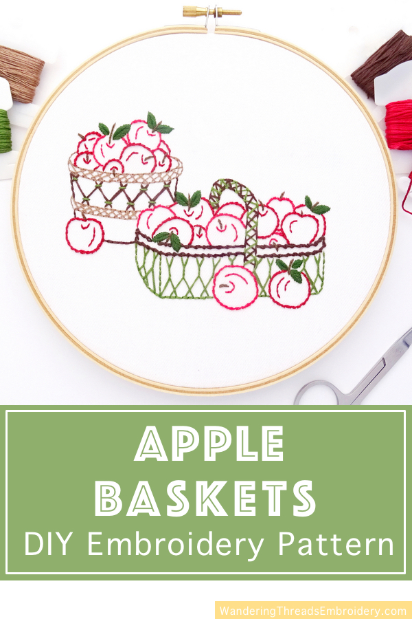 Apple Baskets Hand Embroidery Pattern