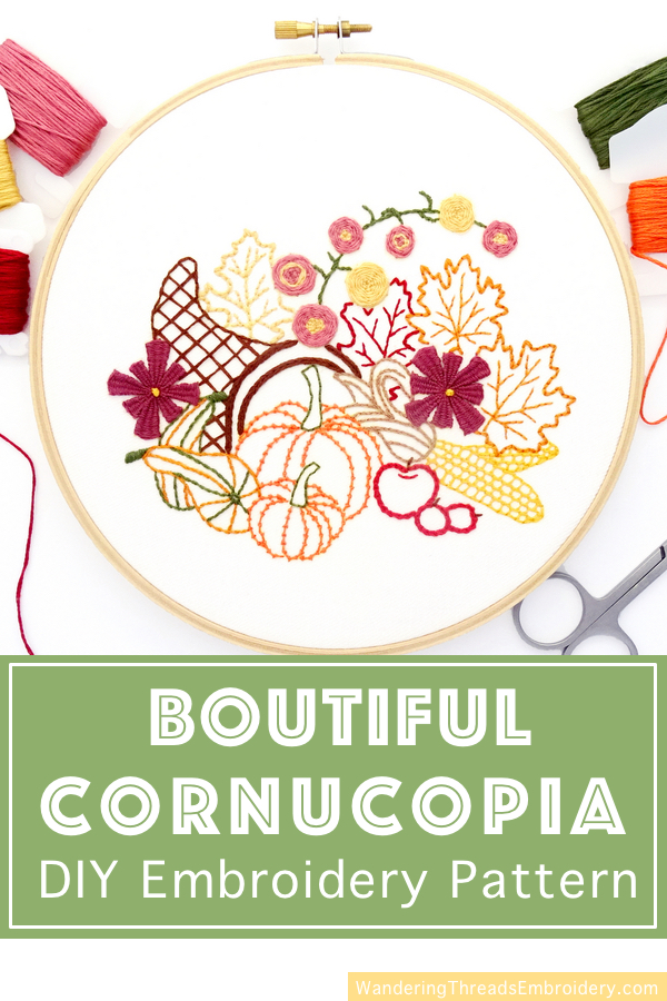 Cornucopia Hand Embroidery Pattern