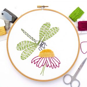 Chevron Dragonfly Hand Embroidery Pattern