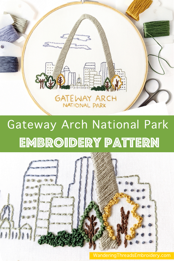 Gateway Arch National Park Hand Embroidery Pattern
