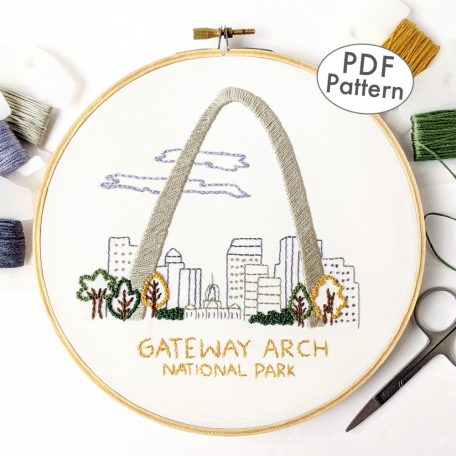 Gateway Arch National Park Hand Embroidery Pattern