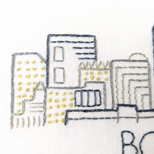 Boise City Skyline Hand Embroidery Pattern Wandering Threads Embroidery