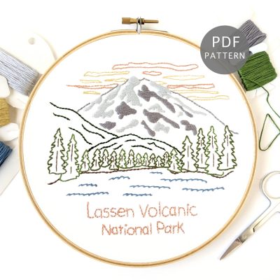 Lassen Volcanic National Park Hand Embroidery Pattern