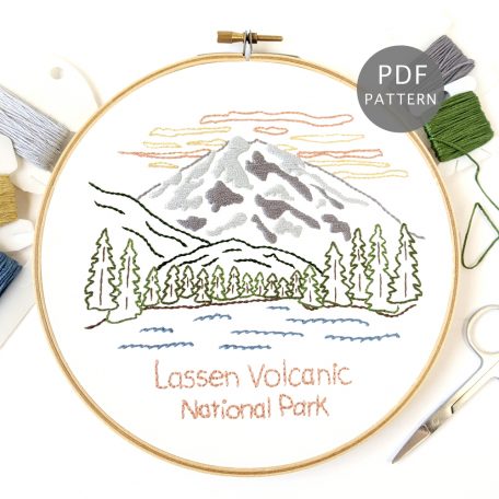 Lassen Volcanic National Park Hand Embroidery Pattern