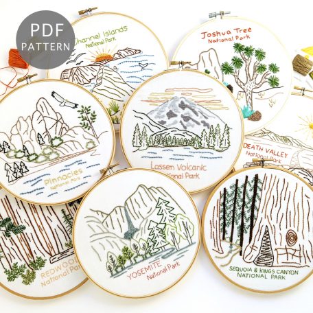 California National Park Hand Embroidery Pattern Collection