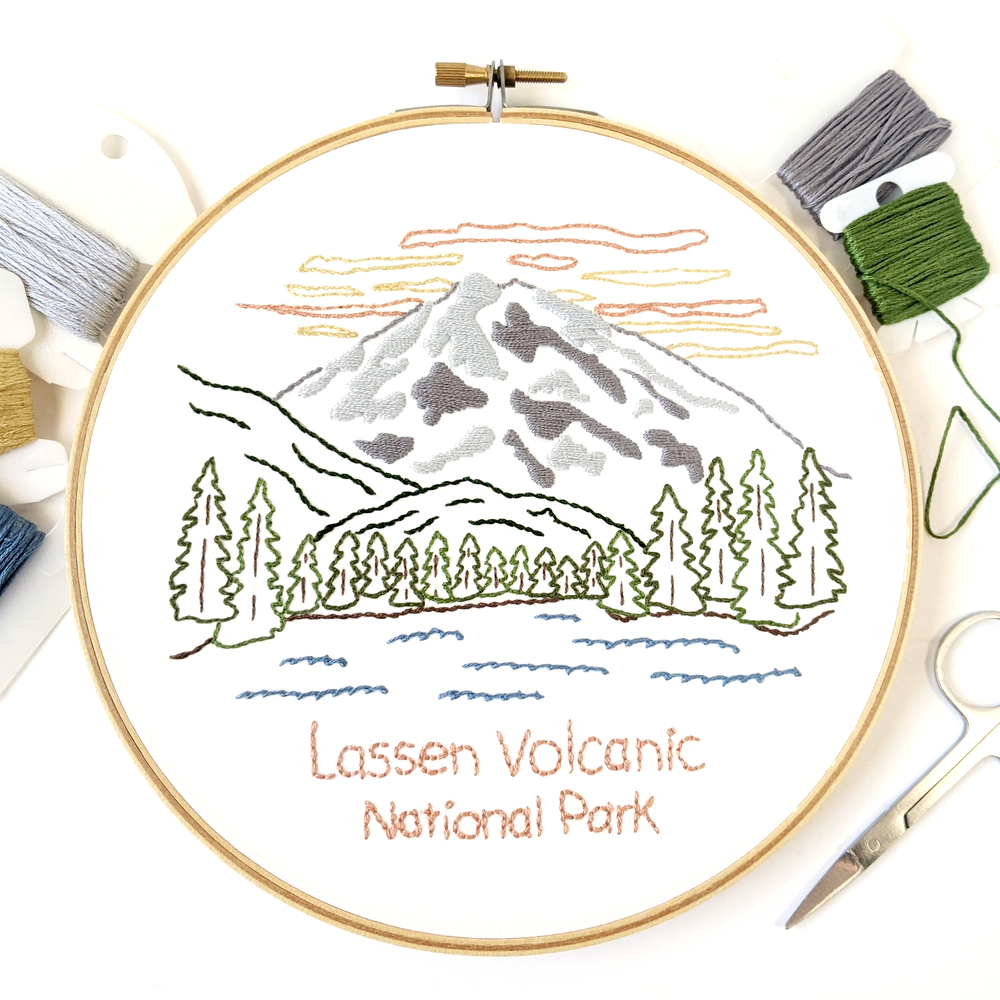 Lassen Volcanic National Park Hand Embroidery Pattern