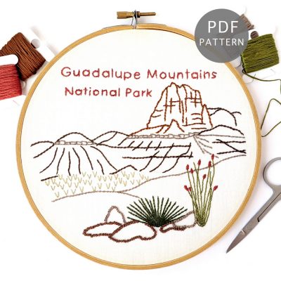 Guadalupe Mountains National Park Hand Embroidery Pattern
