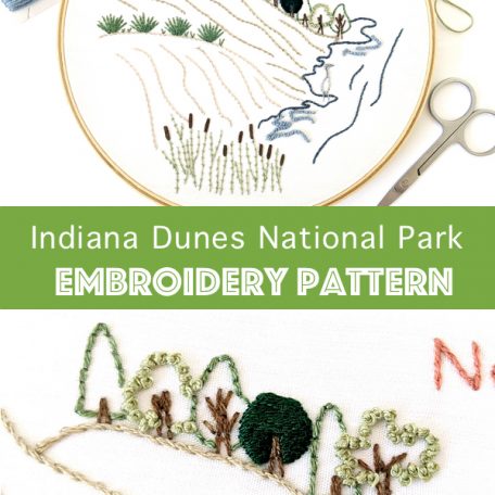 Indiana Dunes National Park Hand Embroidery Pattern