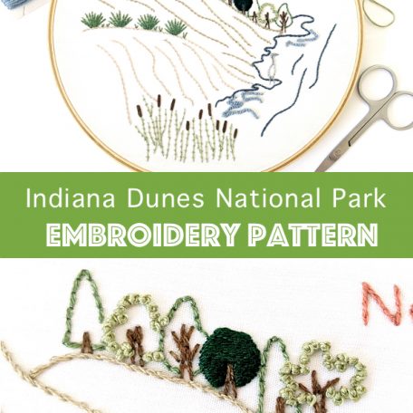 Indiana Dunes National Park Hand Embroidery Pattern