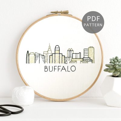 Buffalo City Skyline Hand Embroidery Pattern