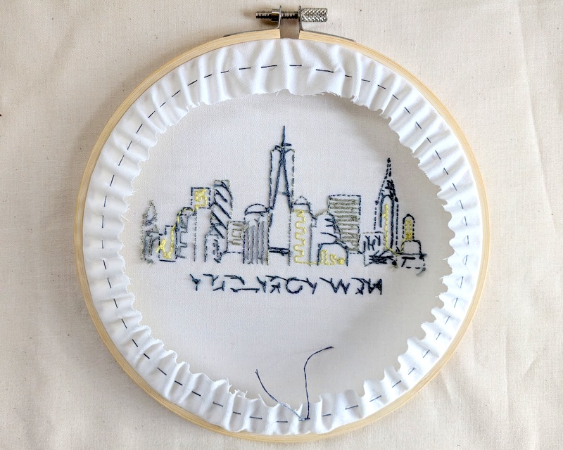 How to finish a cross stitch project in an embroidery hoop - Ysolda