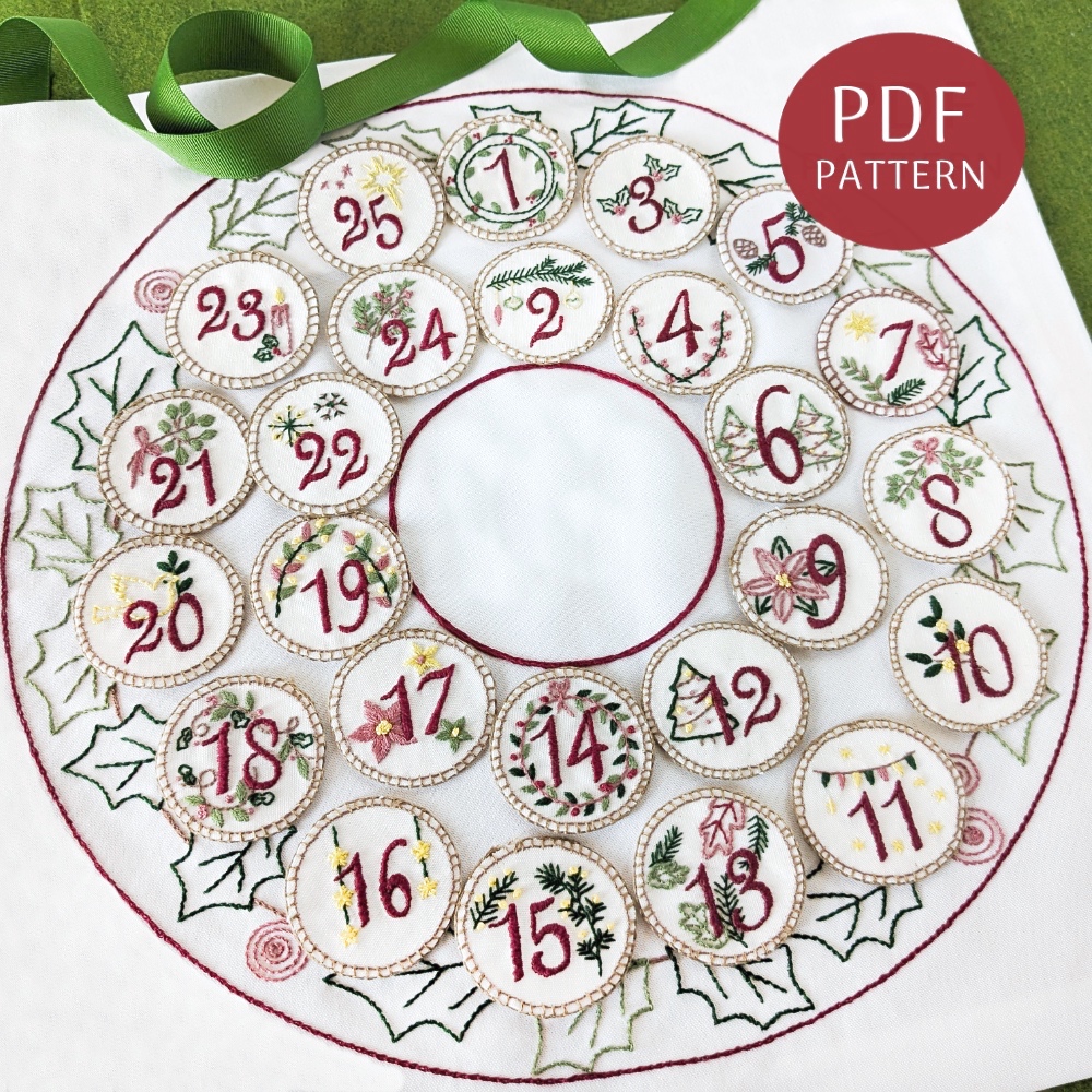 Advent Wreath Hand Embroidery Pattern
