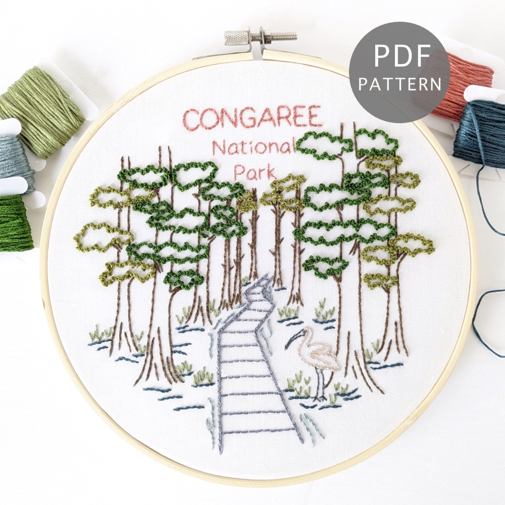 Congaree National Park Hand Embroidery Pattern