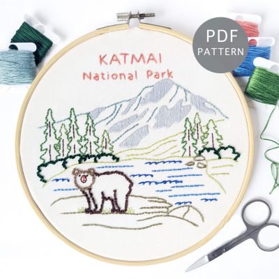 Katmai National Park Hand Embroidery Pattern