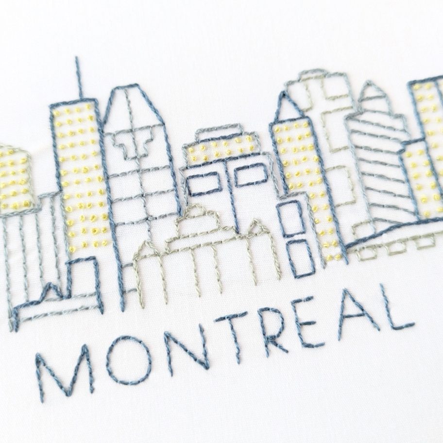 Montreal City Skyline Hand Embroidery Pattern - Wandering Threads ...