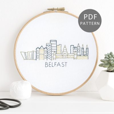 Belfast City Skyline Hand Embroidery Pattern