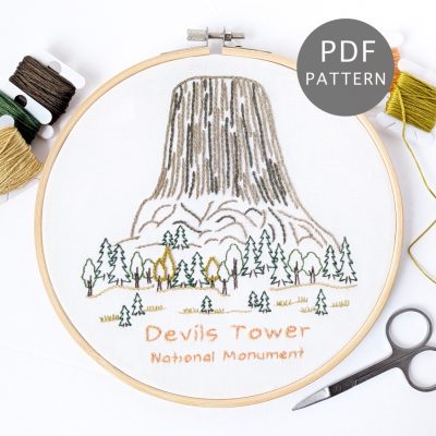 Devils Tower National Monument Hand Embroidery Pattern