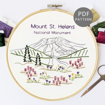 Mount St. Helens National Monument Hand Embroidery Pattern